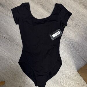 Bloch Black Short Sleeve Scoop Neck Bodysuit